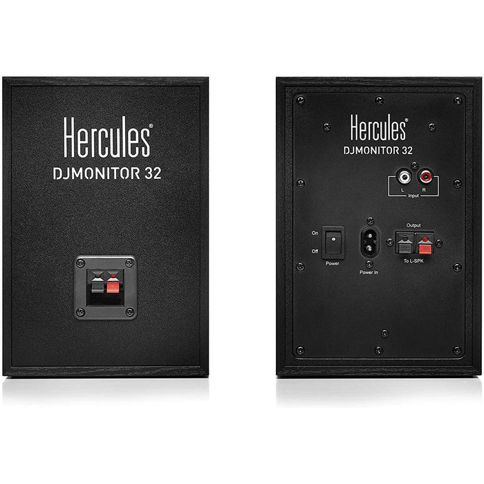 Hercules DJ MONITOR 32 60W Speakers with 3" Woofer, Pair w/ Warranty Bundle