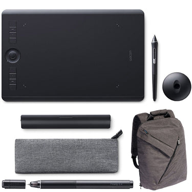 Wacom Intuos Pro Medium Creative Pen Tablet, Black (PTH660) + Essential Bundle