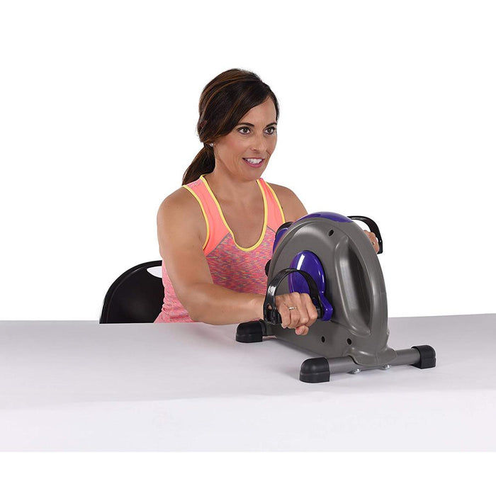 Stamina Mini Exercise Bike with Smooth Pedal System, Purple + Sport Water Bottle + Towel
