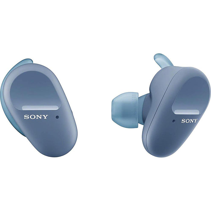 Sony Sport Truly Wireless Noise Canceling Earbud Headphones (Blue) - Open Box