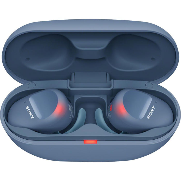 Sony Sport Truly Wireless Noise Canceling Earbud Headphones (Blue) - Open Box