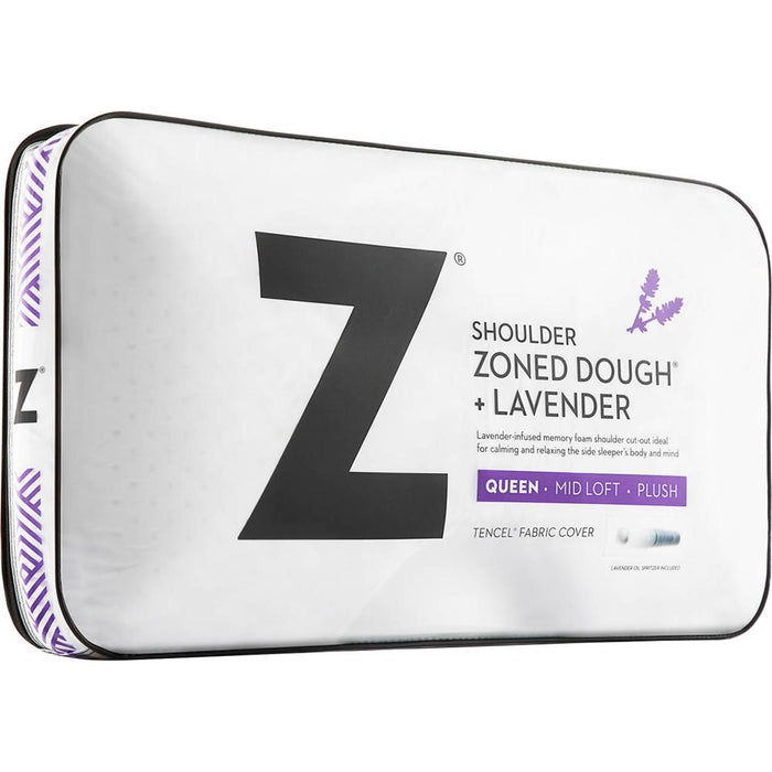 Malouf Shoulder Zoned Dough Lavender Queen Memory Foam Pillow