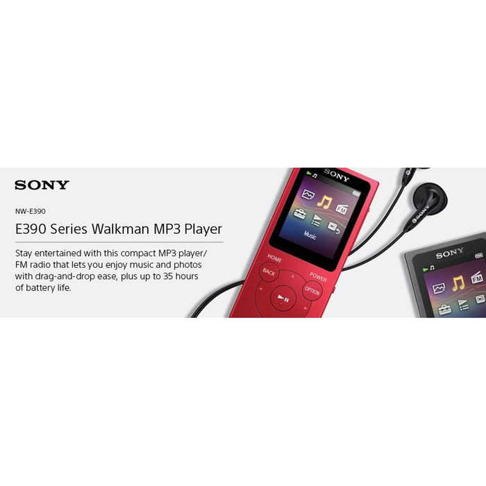 Sony NW-E394 8GB Walkman Digital Music MP3 Audio Player - Black - Open Box