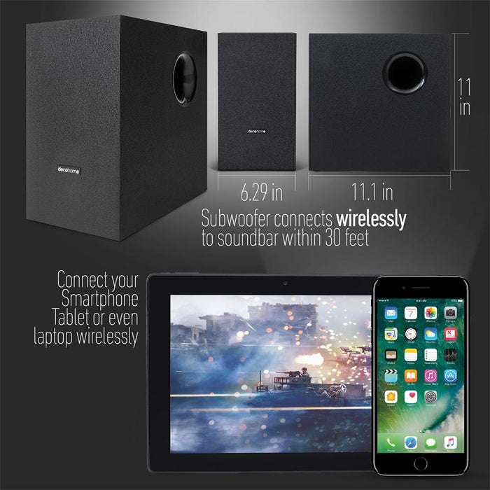 Samsung QN43Q60AA 43 Inch QLED Q60A 4K Smart TV (2021) w/ Deco Soundbar Bundle