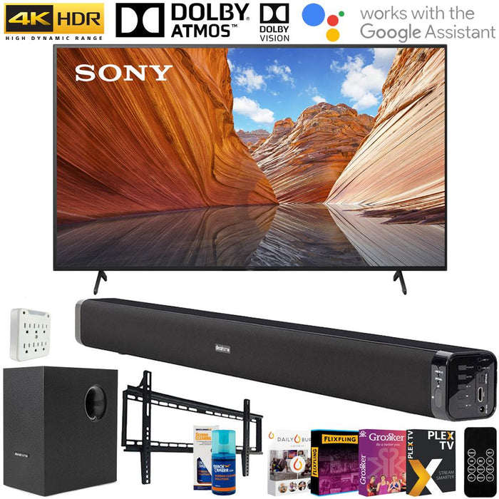 Sony KD55X80J 55" X80J 4K Ultra HD LED Smart TV 2021 w/ Deco Soundbar Bundle