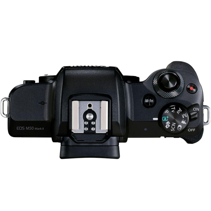 Canon EOS M50 Mark II Mirrorless Digital Camera + 15-45mm IS STM Lens Vlogger Bundle