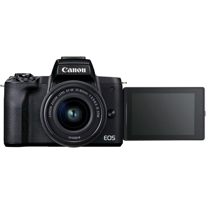 Canon EOS M50 Mark II Mirrorless Digital Camera + 15-45mm IS STM Lens Vlogger Bundle