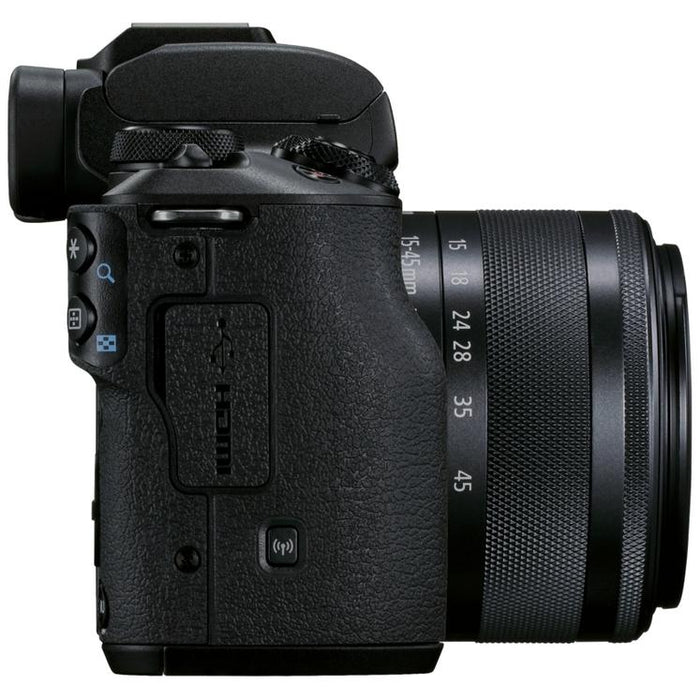 Canon EOS M50 Mark II Mirrorless Camera + 15-45mm & 55-200mm 2 Lens Vlogger Bundle