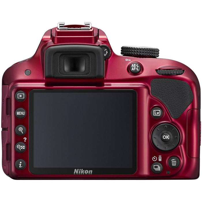 Nikon D3300 24.2MP 1080p Digital SLR Camera w/ 18-55mm VR II Lens (Red) Refurbished