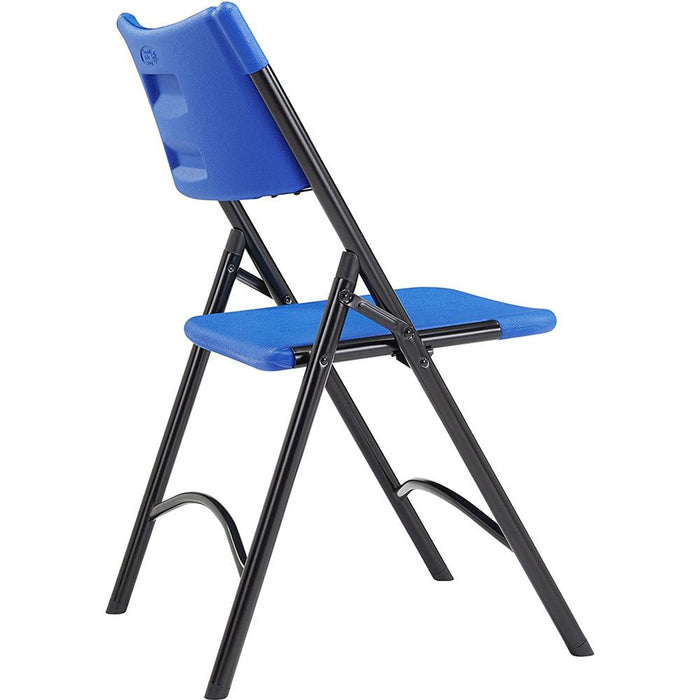 National Public Seating 600 Series Heavy Duty Plastic Folding Chair, Blue (Pack of 4)