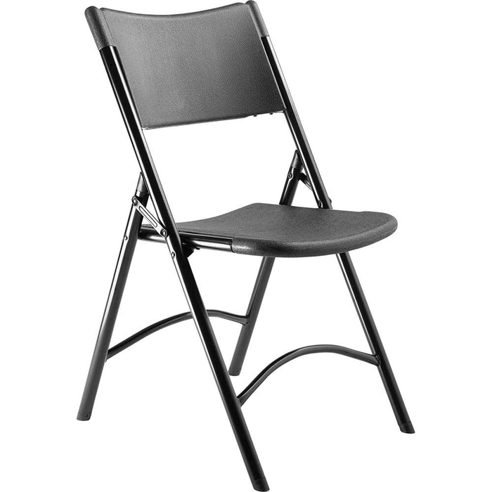 National Public Seating 600 Series Heavy Duty Plastic Folding Chair, Black (Pack of 4)