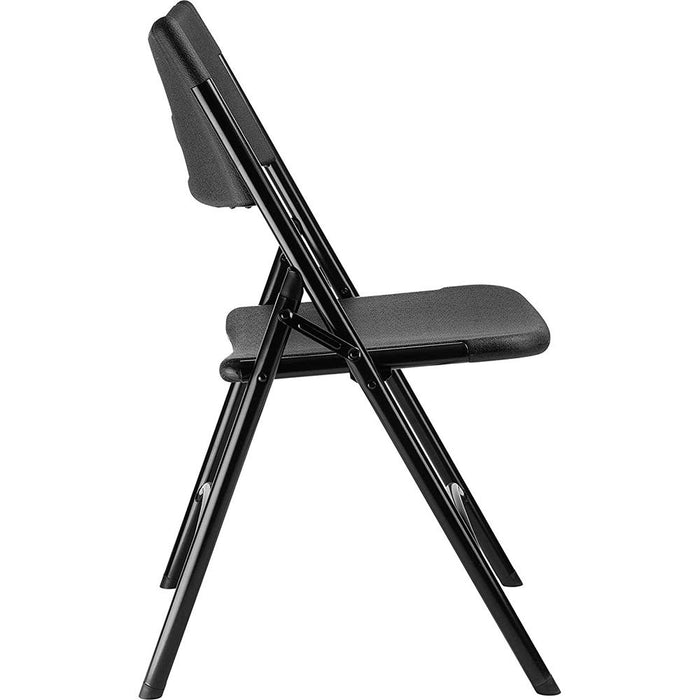National Public Seating 600 Series Heavy Duty Plastic Folding Chair, Black (Pack of 4)