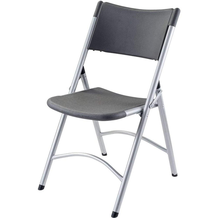 National Public Seating 600 Series Heavy Duty Plastic Folding Chair, Charcoal Slate (Pack of 4)