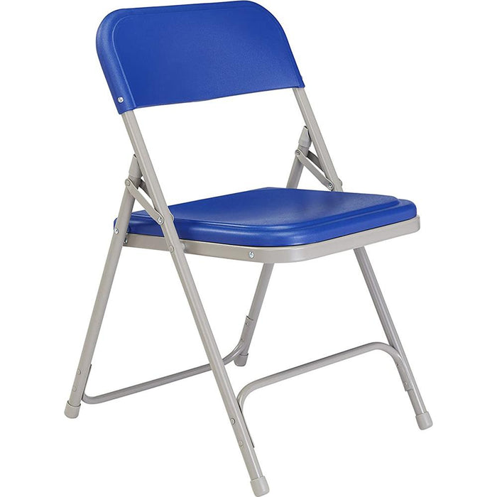 National Public Seating 800 Series Premium Lightweight Plastic Folding Chair, Blue (Pack of 4)