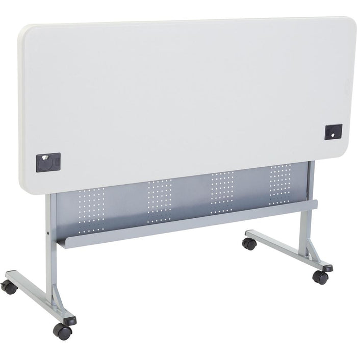 National Public Seating 24" x 60" Flip-N-Store Training Table, Speckled Grey