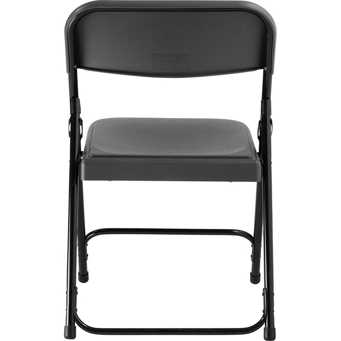 National Public Seating 800 Series Premium Lightweight Plastic Folding Chair, Charcoal Slate (Pack of 4)