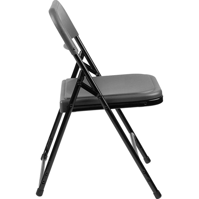 National Public Seating 800 Series Premium Lightweight Plastic Folding Chair, Charcoal Slate (Pack of 4)