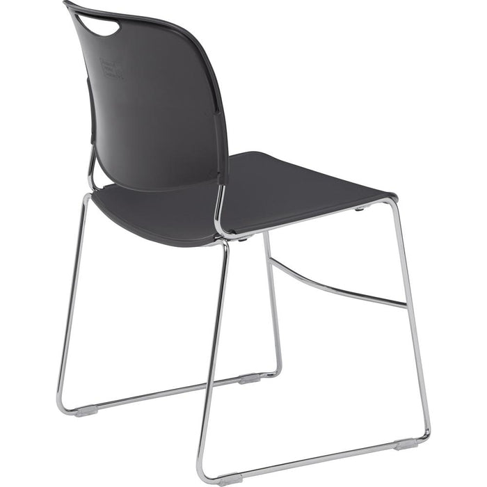 National Public Seating 8500 Series Ultra-Compact Plastic Stack Chair, Gunmetal 8502/4