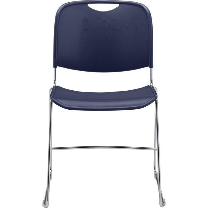 National Public Seating 8500 Series Ultra-Compact Plastic Stack Chair, Navy Blue 8505/4
