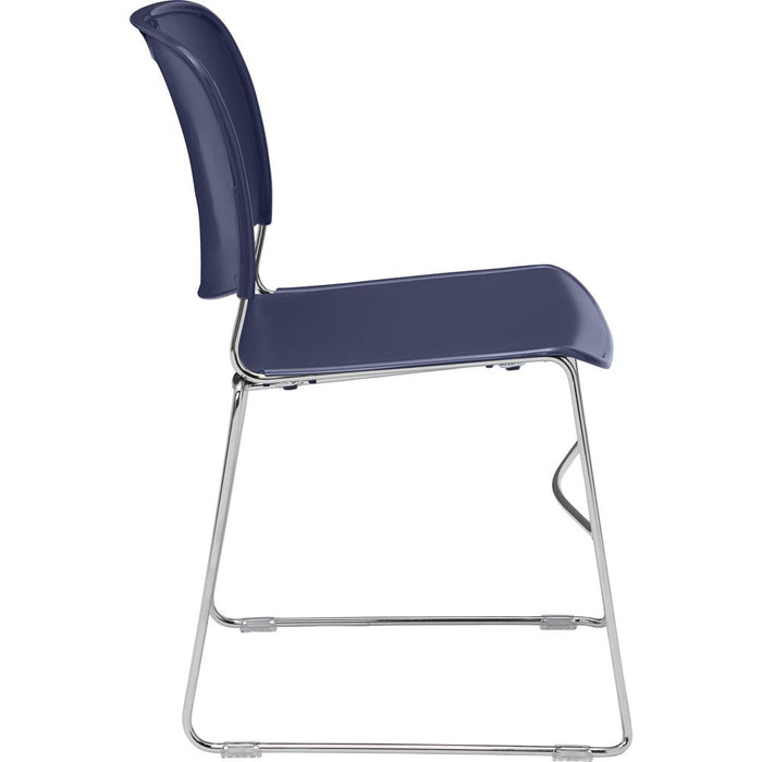 National Public Seating 8500 Series Ultra-Compact Plastic Stack Chair, Navy Blue 8505/4