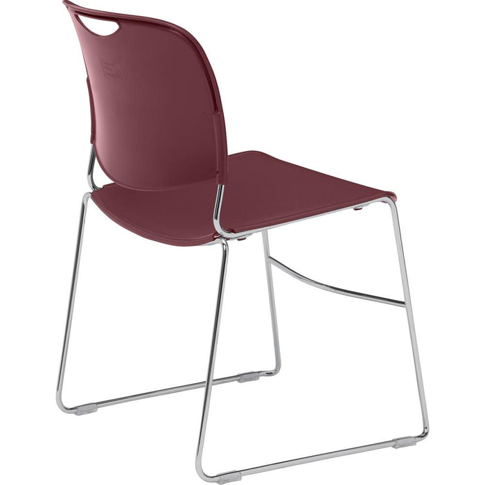 National Public Seating 8500 Series Ultra-Compact Plastic Stack Chair, Wine 8508/4