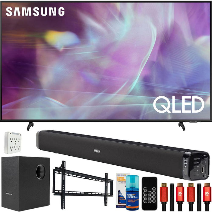 Samsung QN55Q60AA 55 Inch QLED 4K Smart TV(2021) with Deco Gear Home Theater Bundle