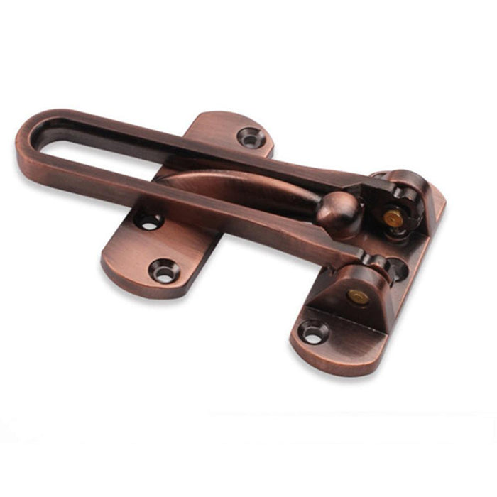 Deco Essentials 3-in Security Safety Swing Bar Lock for Hinged Swing-in Entry Doors, Red Bronze