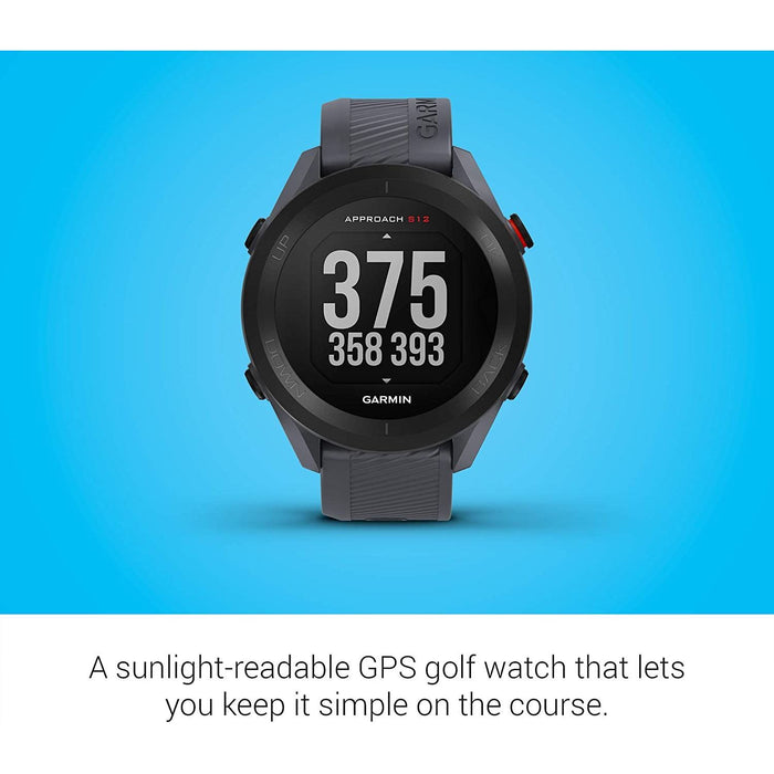 Garmin Approach S12 GPS Golf Watch w/ 42k+ Preloaded Courses 010-02472-00 Granite Blue