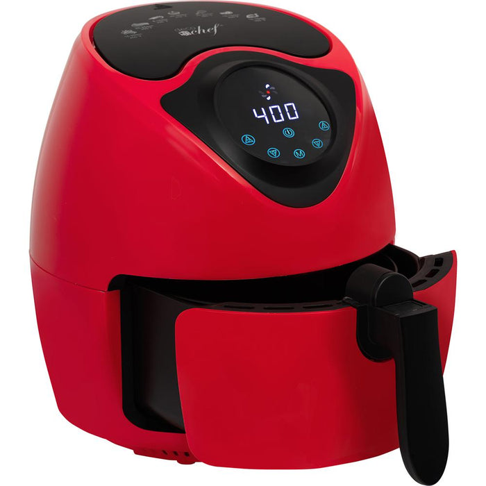 Deco Chef 3.7QT Electric Oil-Free Digital Air Fryer for Healthy Frying, Red - Open Box