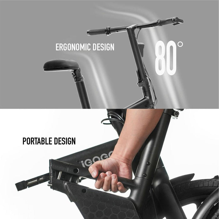 IGOGOMI 36V Electric Folding Portable Bike (Black) - Open Box