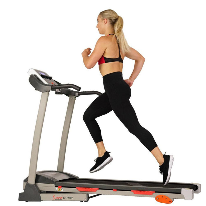 Sunny Health and Fitness Folding Treadmill with Accessories Bundle