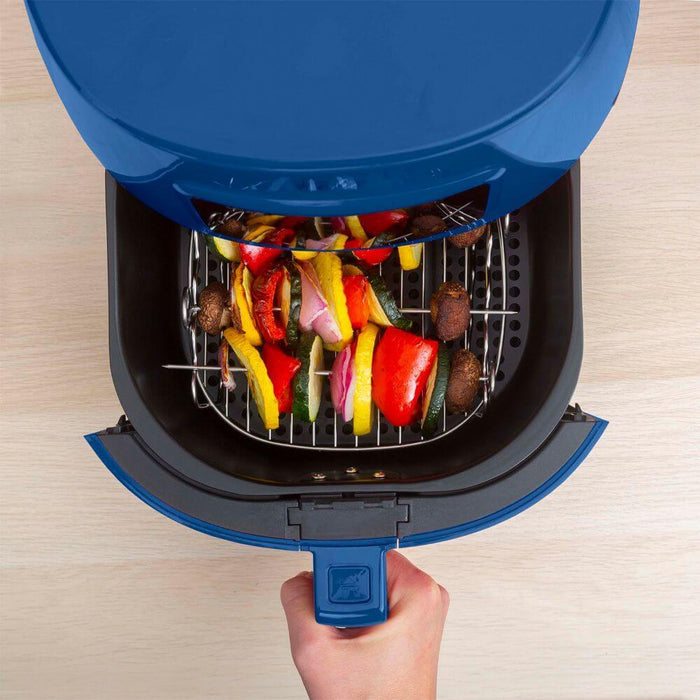 Deco Chef Digital 5.8QT Electric Air Fryer (Blue) with Gourmet 12-Piece Knife Set
