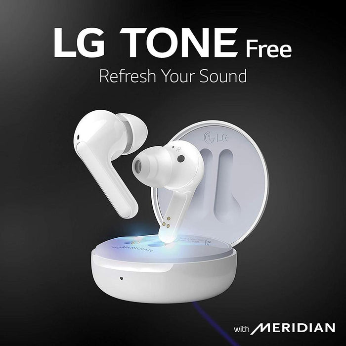 LG TONE Free HBS-FN5W True Wireless Bluetooth Earbuds, White - Open Box