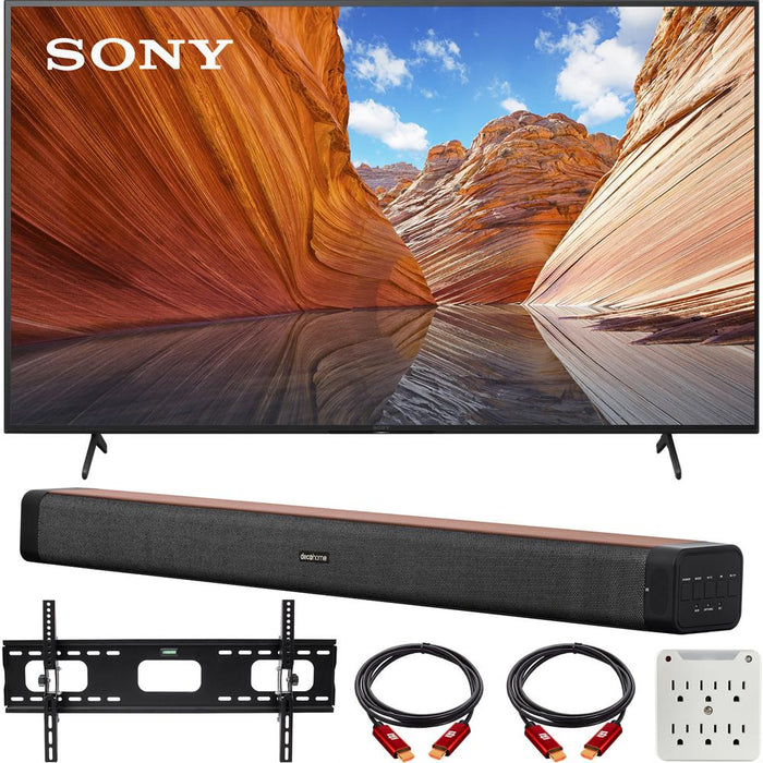 Sony 43" X80J 4K UHD LED Smart TV 2021 Model with Deco Home 60W Soundbar Bundle