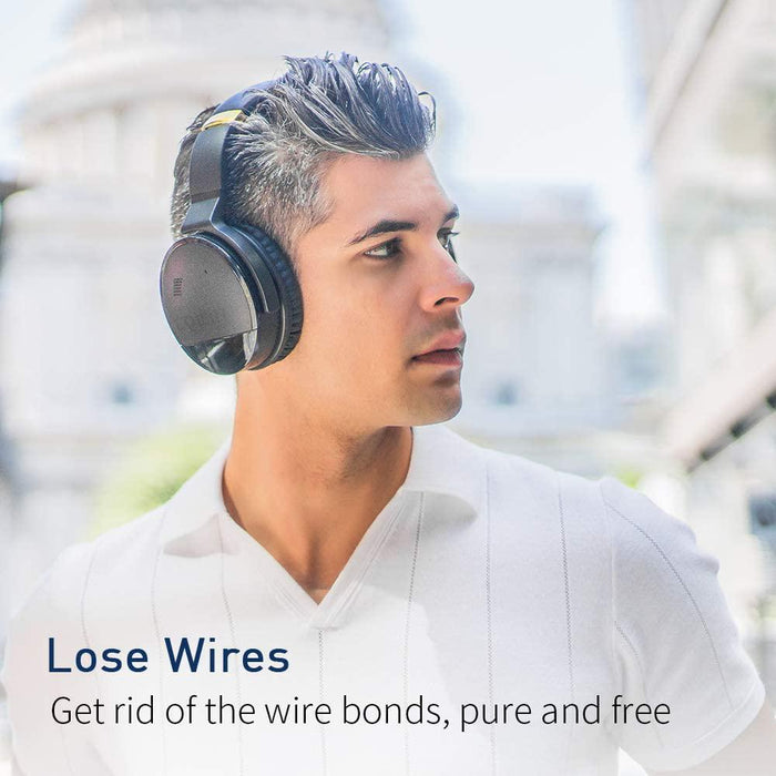 Cowin E8 Perfect Quiet Active Noise Cancelling Bluetooth Headphones, Black/Gold