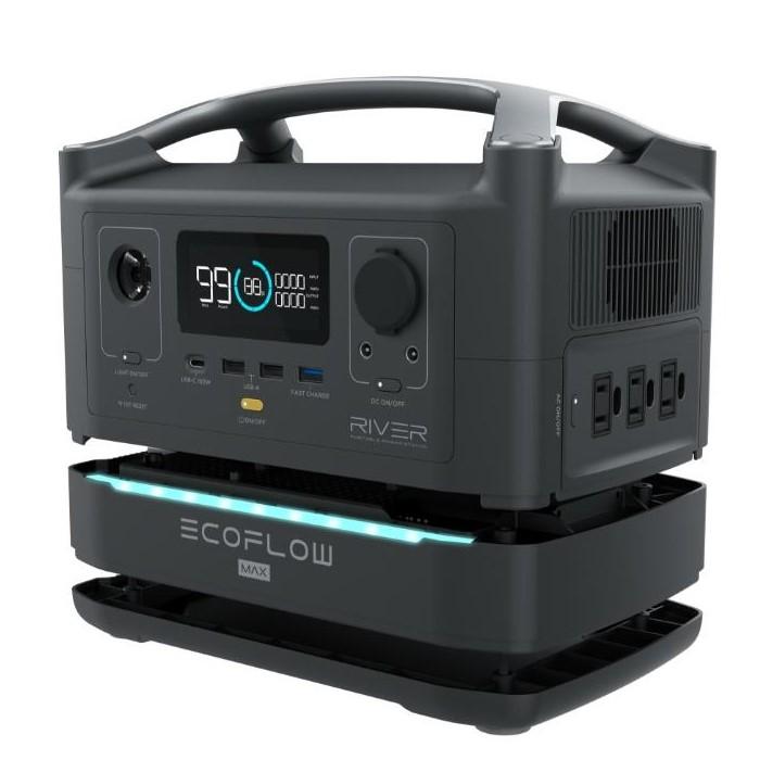 EcoFlow River 576Wh Max Portable Power Station with Lithium Battery - EFRIVER600MAX-AM