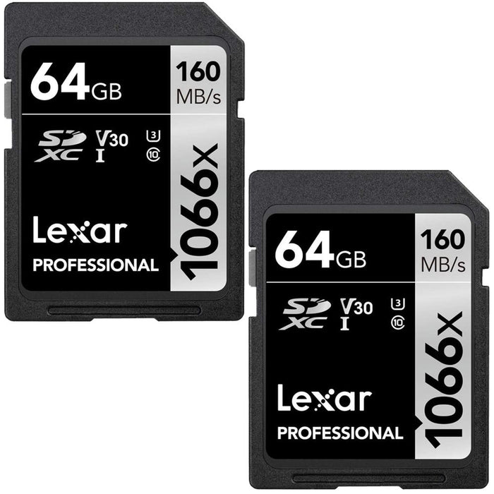 Lexar 64GB SDXC 1066X Memory Card (2-Pack)