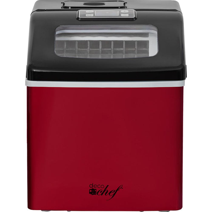 Deco Chef Countertop Portable Ice Maker for Home or Office, 40 lb/Day, Red with Black Lid
