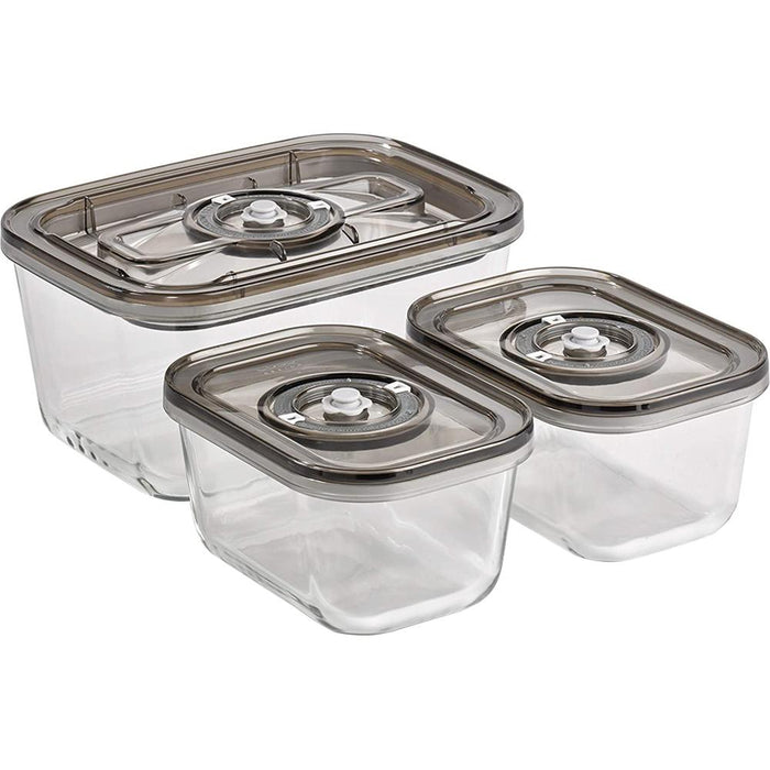 Caso 3 Piece Food Storage Containers (2-16oz containers 1-1.5 Qt container)