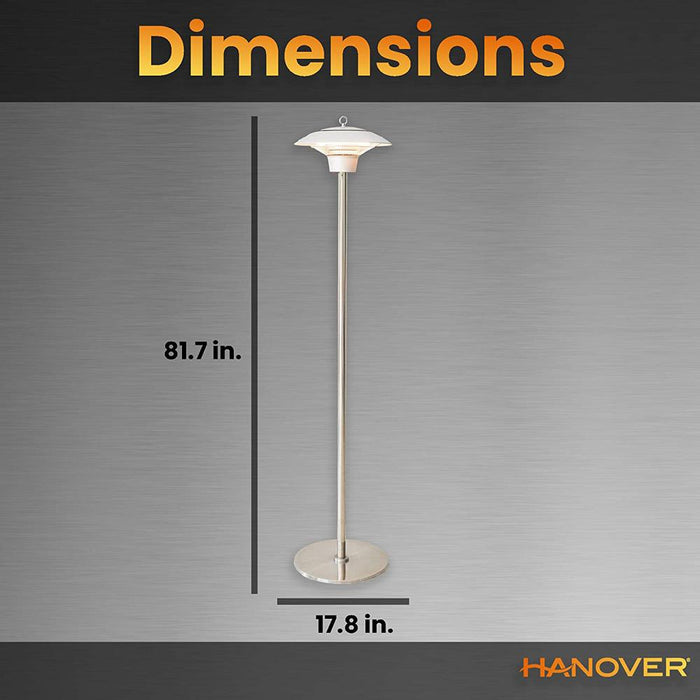 Hanover 6.8  Electric Infrared Halogen Stand Lamp with Two Heat Levels
