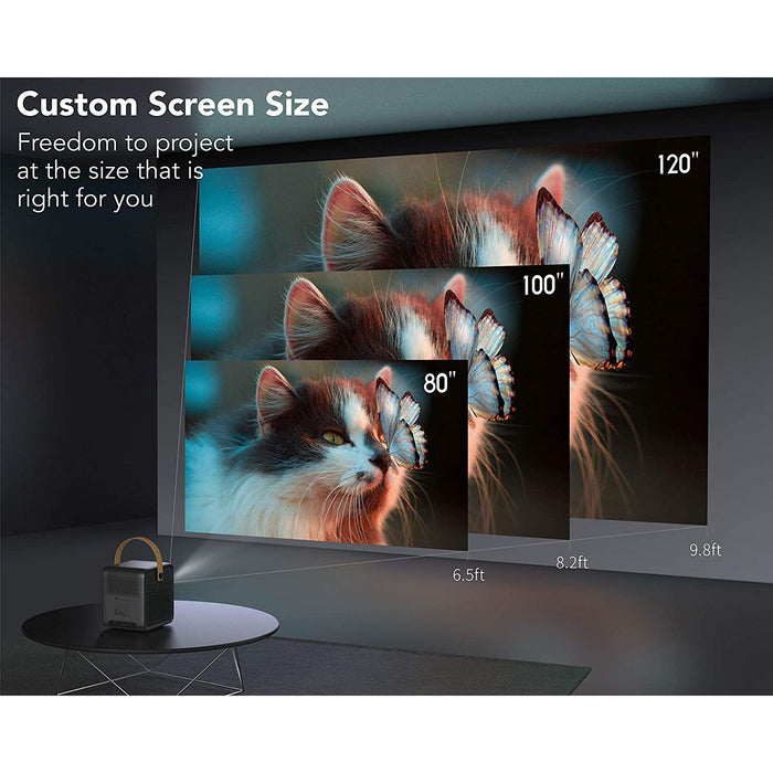 WeMax Dice Portable 1080P FHD LED Smart Projector M055FGN  + 120" Screen Bundle