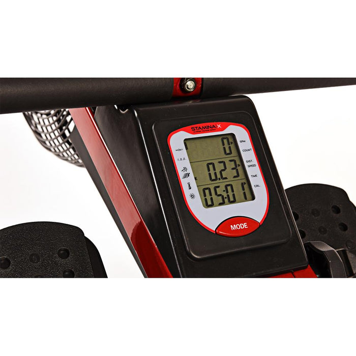 Stamina 35-1412 X Air Rower, Red with Equipment Mat and Software Bundle