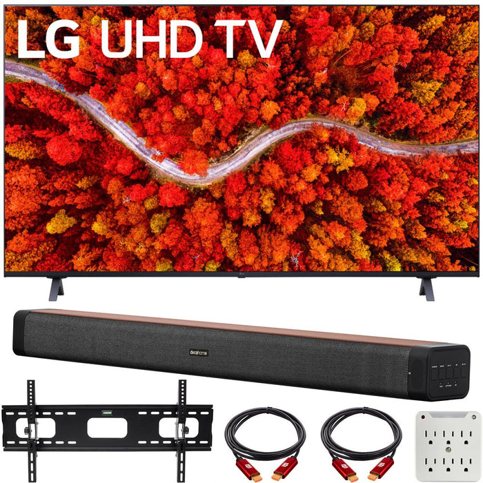 LG 43UP8000PUA 43"  4K UHD Smart webOS TV 2021 with Deco Home 60W Soundbar Bundle