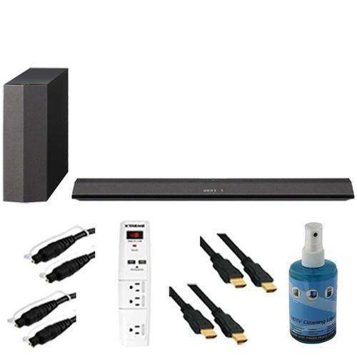 Sony 300W 2.1 Sound Bar with Wireless Subwoofer Plus Hook-Up Bundle - HT-CT370