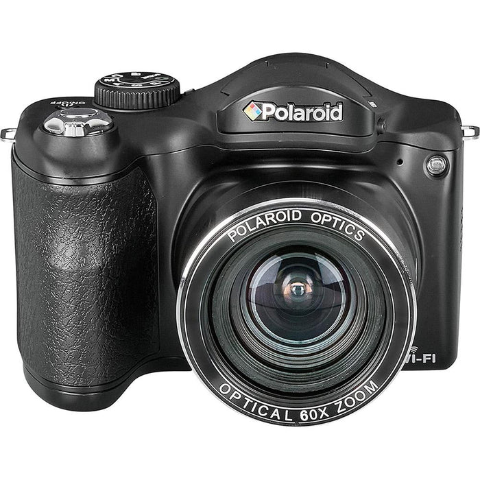 Polaroid 18 MP Digital Camera with Built-In Wi-Fi, Black  w/ 32GB Memory Card Kit