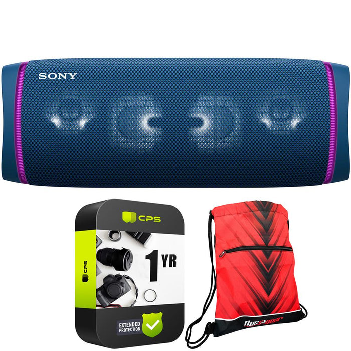 Sony SRS-XB43 EXTRA BASS Portable Bluetooth Speaker (Blue) + 1 Year Protection Plan