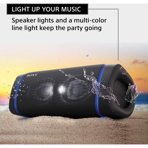 Sony SRS-XB33 Portable Waterproof Bluetooth Speaker (Black) + 1 Year Protection Plan