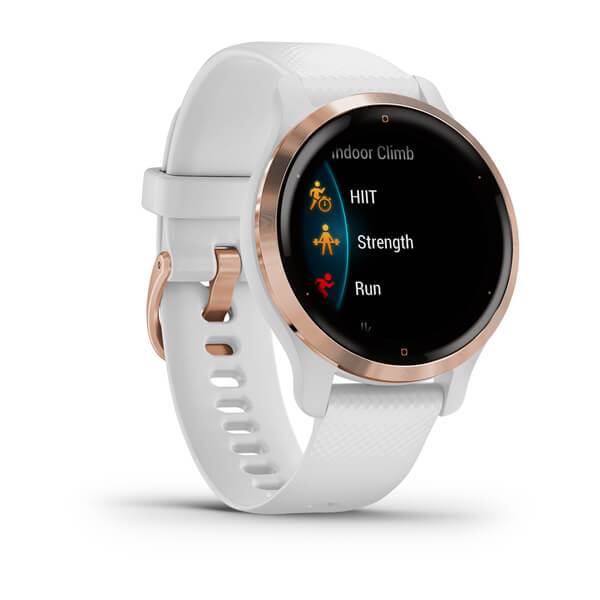 Garmin Venu 2S Fitness Smartwatch - Rose Gold Bezel with White Silicone Band