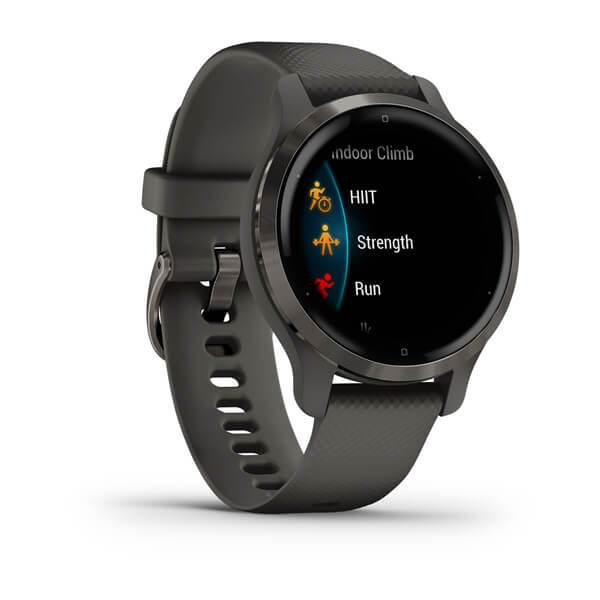 Garmin Venu 2S Fitness Smartwatch - Slate Bezel with Graphite Silicone Band