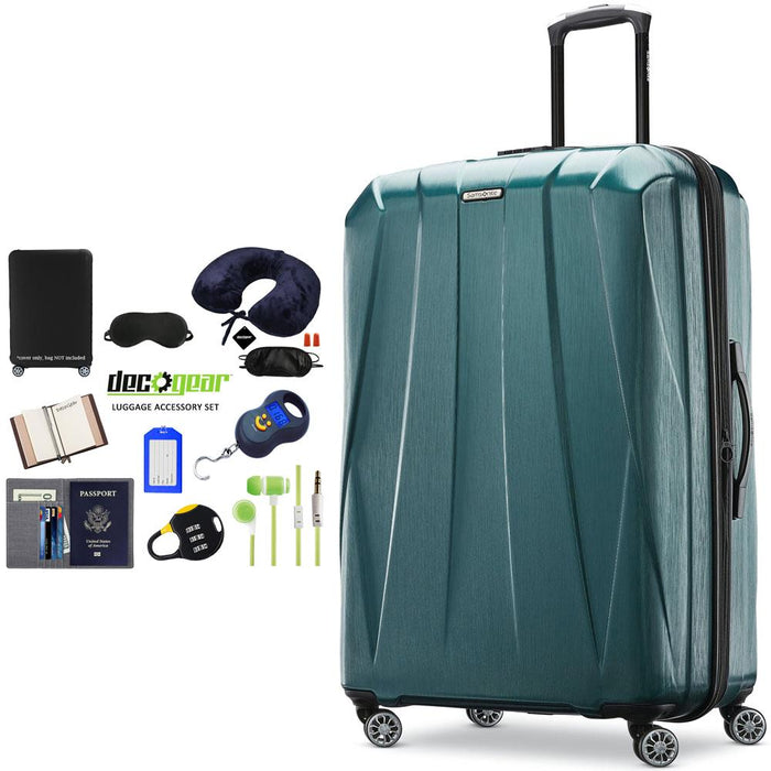 Samsonite Centric 2 Hardside Expandable Luggage 28" Green+Luggage Accessory Kit